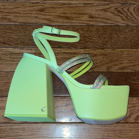 Circus NY Sam Edelman Mila Jewel Straps Platform Sandals Sunny Lime Women’s 8 - Picture 11 of 15